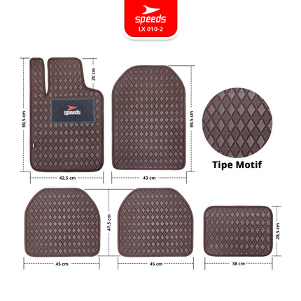 SPEEDS Carmat Car Mats Karpet Mobil 5pcs Universal Semua Mobil 2 Baris Waterproof Premium 010-2