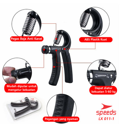 SPEEDS Handgrip Hand Grip 10-60 kg Alat bantu fitness Otot lengan Tangan Portable  011-1