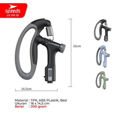 SPEEDS Hand Grip Ergonomis Digital Counter Fitness Untuk Memperkuat Tangan Portabel 011-10