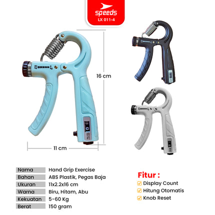 SPEEDS Handgrip 5-60kg Handgrip Stregthener Alat Latihan Cengkeraman Tangan Portabel 011-4