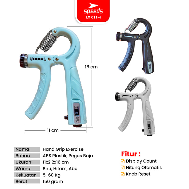 SPEEDS Handgrip 5-60kg Handgrip Stregthener Alat Latihan Cengkeraman Tangan Portabel 011-4