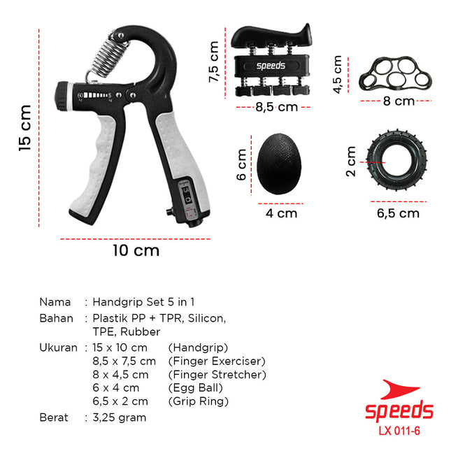 SPEEDS Handgrip Hand Grip 5-60Kg Alat Fitness Tangan Olahraga Gym Fitness 011-6