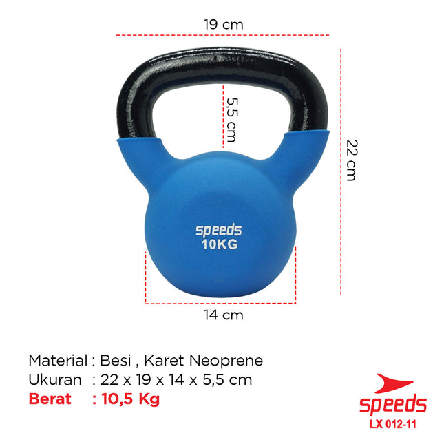SPEEDS Dumbell Barbel Vinyl Kettle 10Kg Alat untuk Membuat Otot Tangan Gym Dumbel 012-11 10kg