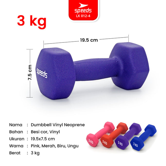 SPEEDS Dumbell Barbel Vinyl cewek matrass yoga ball yoga mat gym Neoprene Barbel Mini 012-4