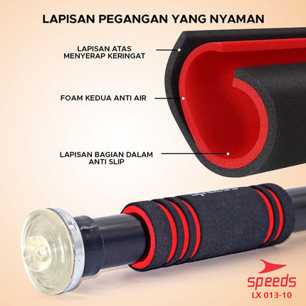 SPEEDS Pull Up Bar Door Bar Chin Up Bar Tiang Pull Up Alat Olahraga Pintu Gym Fitness 013-10