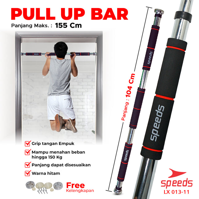 SPEEDS Pull Up Bar Chin Up Bar Tiang Pull Up Pintu Rumah Gym Alat Fitness Olahraga Portable 013-11