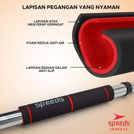 SPEEDS Pull Up Bar Chin Up Bar Tiang Pull Up Pintu Rumah Gym Alat Fitness Olahraga Portable 013-11