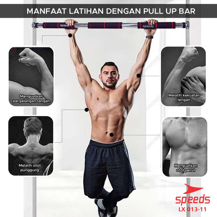 SPEEDS Pull Up Bar Chin Up Bar Tiang Pull Up Pintu Rumah Gym Alat Fitness Olahraga Portable 013-11