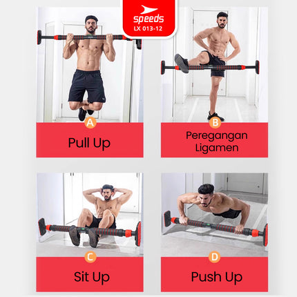 SPEEDS Pull Up Bar Door Chinning Bar Alat Latihan Fitness Olahraga Murah 013-12