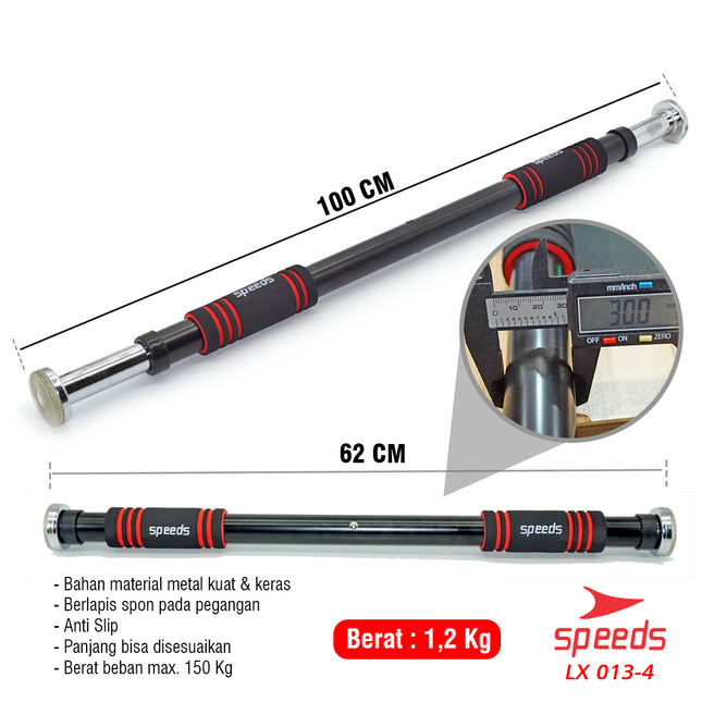 SPEEDS Pull Up Bar atau Door Chinning Bar Untuk pembentukan otot anda 013-4