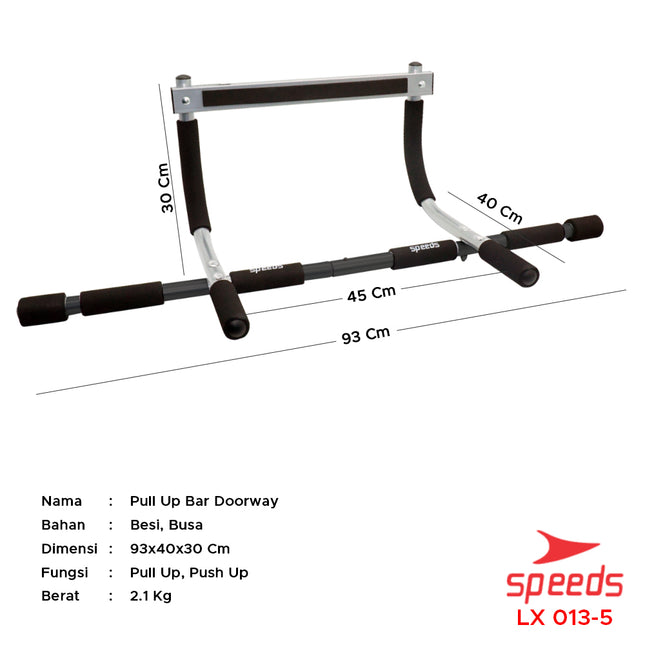 SPEEDS Pull Up Bar/Iron Gym /chin up / Bar Door Alat Fitness 6 in 1 013-5