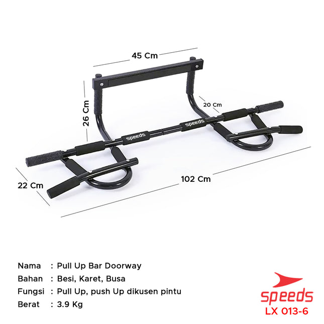 SPEEDS Pull Up Bar/Iron Gym /chin up / Bar Door Alat Fitness Gym di rumah 013-6