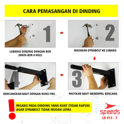SPEEDS Pull Up Bar/Iron Gym /chin up / Bar Door Alat Fitness 013-7