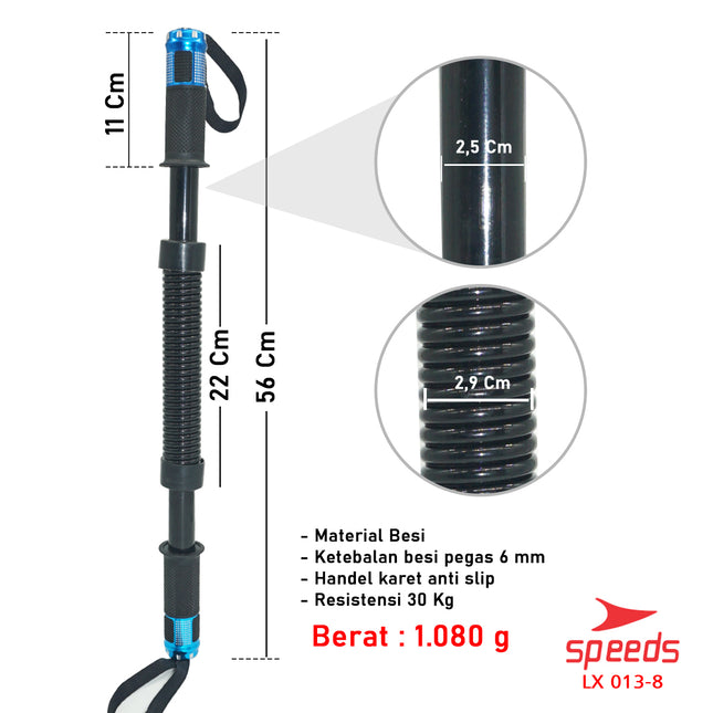 SPEEDS Power Twister 30 Kg Bar Exerciser Power Bender Workout Alat Fitness Olahraga Rumah 013-8