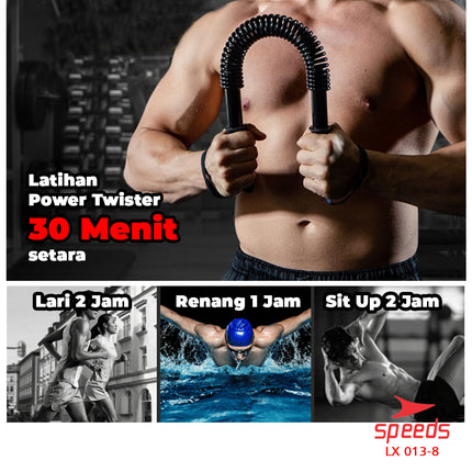 SPEEDS Power Twister 30 Kg Bar Exerciser Power Bender Workout Alat Fitness Olahraga Rumah 013-8