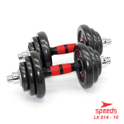 SPEEDS Dumbell Barbel Set 20Kg Tiang Angkat Beban Besi Dumbbell Stainless Barbell Gym 20 Kg 014-10