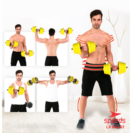 SPEEDS Dumbel Barbel Set Max 20kg Dumbell Dumble Alat Fitness 2 Pcs LX 014-2