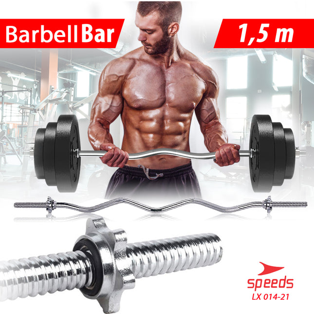 SPEEDS STICK BARBEL 150 cm STICK DUMBELL BAR EZ Curl Bar Stamina Fitness Gym Tongkat Barbel 014-21