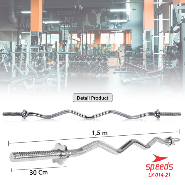 SPEEDS STICK BARBEL 150 cm STICK DUMBELL BAR EZ Curl Bar Stamina Fitness Gym Tongkat Barbel 014-21