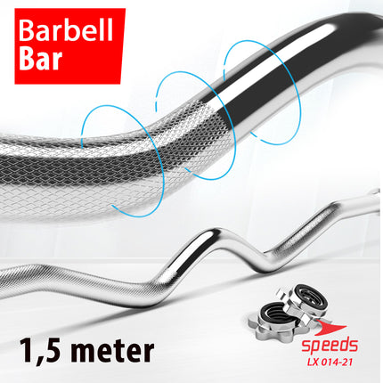 SPEEDS STICK BARBEL 150 cm STICK DUMBELL BAR EZ Curl Bar Stamina Fitness Gym Tongkat Barbel 014-21