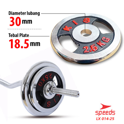 SPEEDS Plate Dumbell Plate Barbel 2,5 kg Diameter 3 cm Dumbell Plate Barbel Plate 014-25