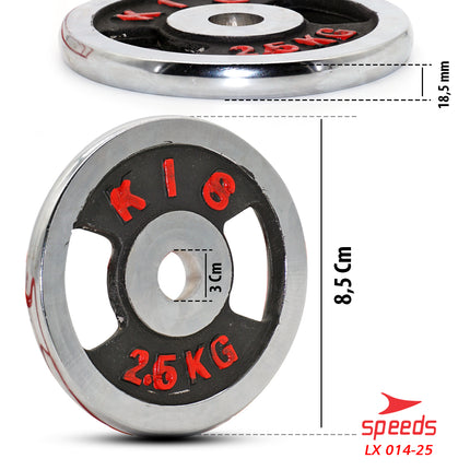 SPEEDS Plate Dumbell Plate Barbel 2,5 kg Diameter 3 cm Dumbell Plate Barbel Plate 014-25