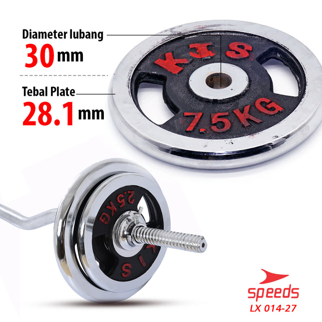SPEEDS Plate Dumbell Plate Barbel 7,5 kg Diameter 3 cm Dumbell Plate Barbel Plate 014-27