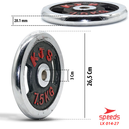 SPEEDS Plate Dumbell Plate Barbel 7,5 kg Diameter 3 cm Dumbell Plate Barbel Plate 014-27