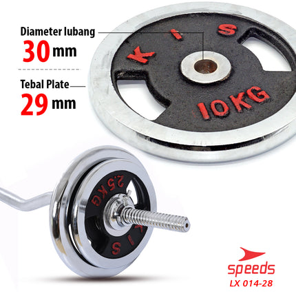 SPEEDS Plate Dumbell Plate Barbel 10 kg Diameter 3 cm Dumbell Plate Barbel Plate 014-28