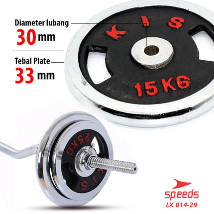SPEEDS Plate Dumbell Plate Barbel 15 kg Diameter 3 cm Dumbell Plate Barbel Plate 014-29