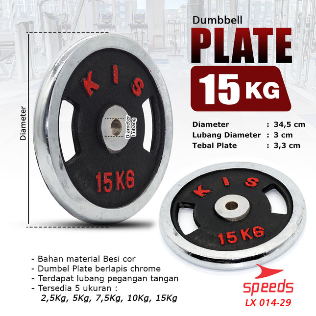SPEEDS Plate Dumbell Plate Barbel 15 kg Diameter 3 cm Dumbell Plate Barbel Plate 014-29