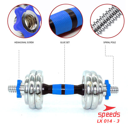 SPEEDS Barbell Dumbell Set Max Tiang Angkat Beban Fitness 15kg 014-3