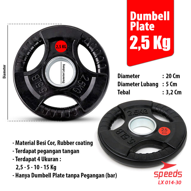 SPEEDS Plate Dumbell Plate Barbel 2,5 kg Diameter 5 cm Dumbell Plate Barbel Plate 014-30