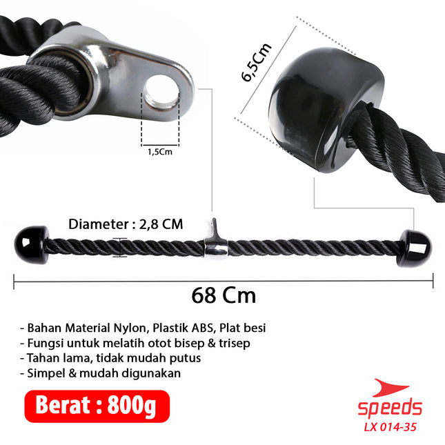 SPEEDS Tali Pull Rope untuk Olahraga/Melatih Otot Tricep Rope 014-35