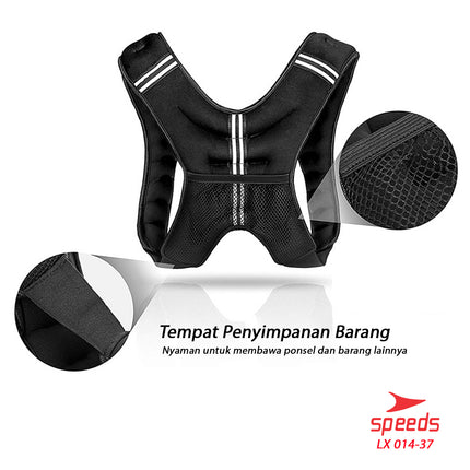 SPEEDS Weighted Vest Rompi Pemberat Beban 10 kg Jacket Adjustable Weight Jacket Bending 014-37