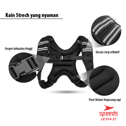 SPEEDS Weighted Vest Rompi Pemberat Beban 10 kg Jacket Adjustable Weight Jacket Bending 014-37