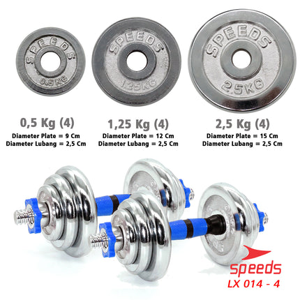 SPEEDS Barbel Dumbell Set Max Tiang Angkat Beban Fitness 20kg 014-4