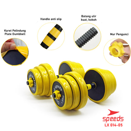 SPEEDS Dumbell Barbel Set 25Kg 014-5