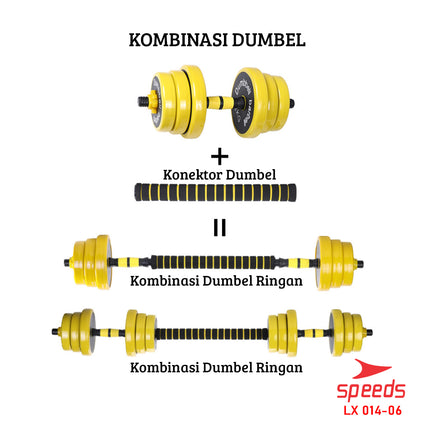 SPEEDS Dumbell Barbel Set 30Kg 014-6
