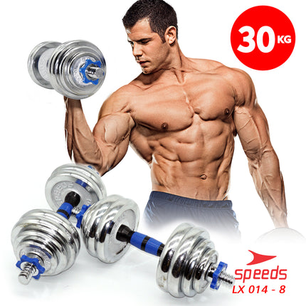 SPEEDS Dumbell Barbel Besi Set Max 30kg Tiang Angkat Beban Besi 30 KG +Box 014-8