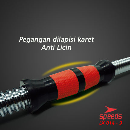 SPEEDS Dumbell Barbel Set 15Kg Tiang Angkat Beban Besi Stainless 15 Kg 014-9