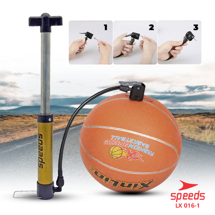 SPEEDS Pompa Angin Manual Plus Jarum Untuk Bola Basket Sepak Futsal Volly Pump Ball 016-1