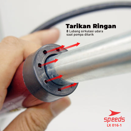 SPEEDS Pompa Angin Manual Plus Jarum Untuk Bola Basket Sepak Futsal Volly Pump Ball 016-1