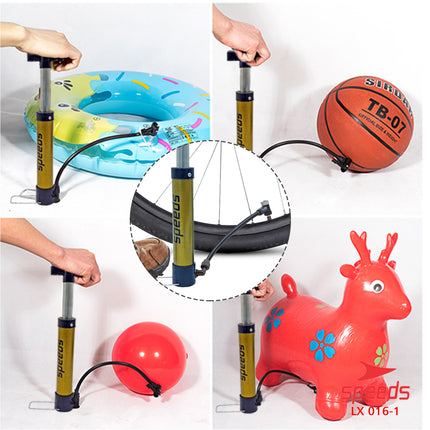 SPEEDS Pompa Angin Manual Plus Jarum Untuk Bola Basket Sepak Futsal Volly Pump Ball 016-1