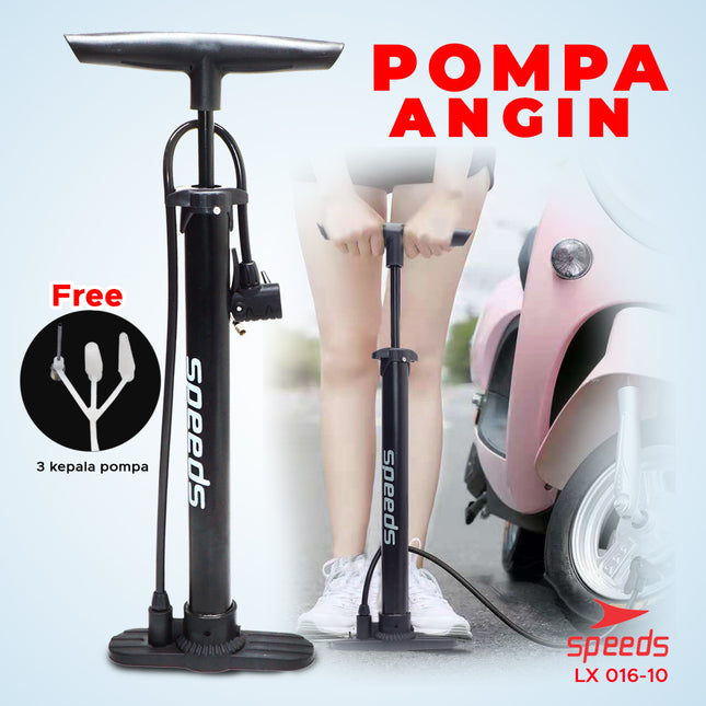 SPEEDS Pompa Angin Sepeda Manual Pompa Ban Motor Pompa Mini Pompa Tangan Multifungsi 016-10