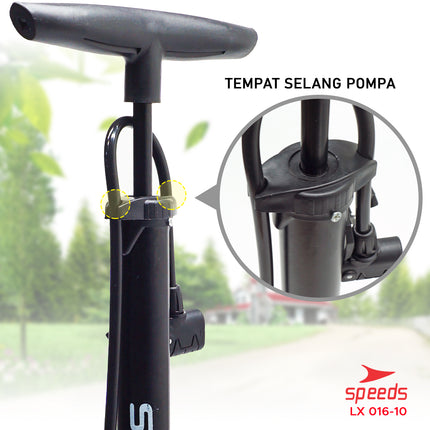 SPEEDS Pompa Angin Sepeda Manual Pompa Ban Motor Pompa Mini Pompa Tangan Multifungsi 016-10