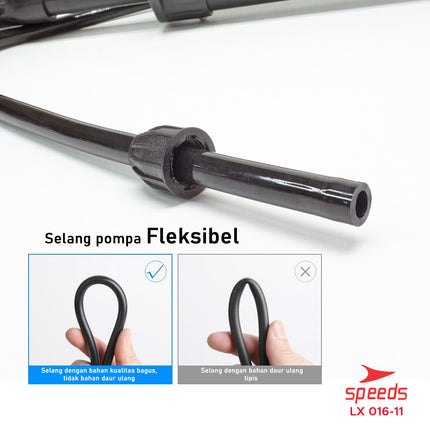 SPEEDS Pompa Angin Manual Untuk Ban sepeda, motor atau lainnya Alumunium Steel 016-11