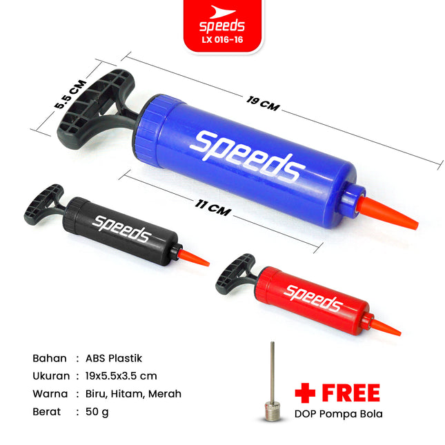 SPEEDS Pompa Sepeda Pompa Bola / Pompa Ban Air Hand Pump Baloon Multifungsi Pompa Angin 016-16