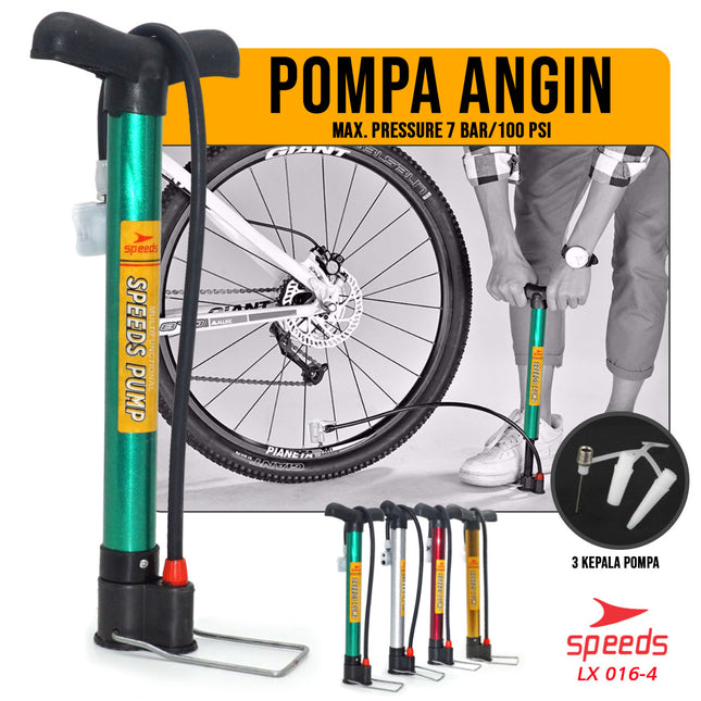 SPEEDS Pompa Angin Mini Ban Sepeda Motor / Ban sepeda / Bola Pump Mini Serbaguna 016-4