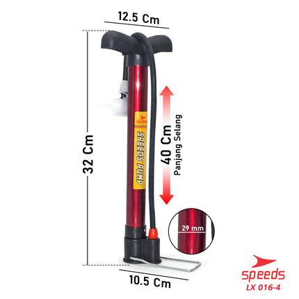 SPEEDS Pompa Angin Mini Ban Sepeda Motor / Ban sepeda / Bola Pump Mini Serbaguna 016-4